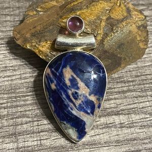 Silver Sodalite Pendant